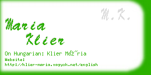 maria klier business card
